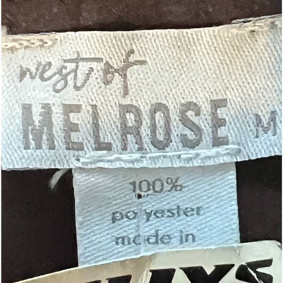 West of Melrose Dress Womens Size M Brown Short Satin Vintage NWT Deadstock - Picture 2 of 14